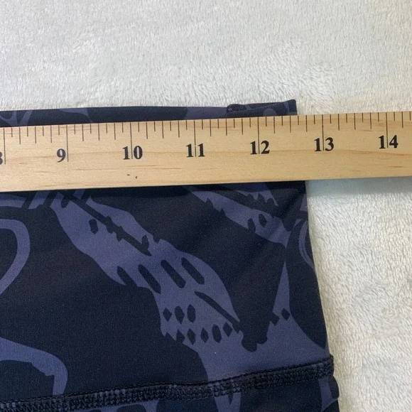 Adidas Womens Leggings Optime‎ Flower Print 7/8 Black Blue Athletic High Waist M - Picture 7 of 10